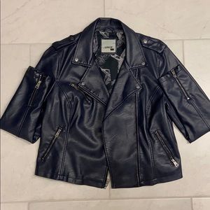 Levi’s Faux Leather Motorcycle Jacket - XL - color is navy blue